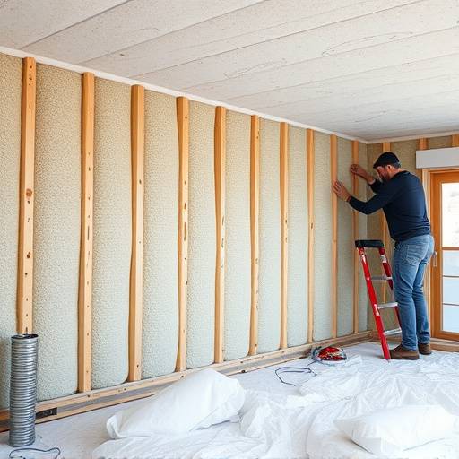 Installazione di un sistema di isolamento termico a cappotto su un edificio residenziale